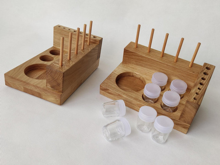 Fly Tying Bench z litego dębu – organizer do wiązania much i przynęt spinningowych