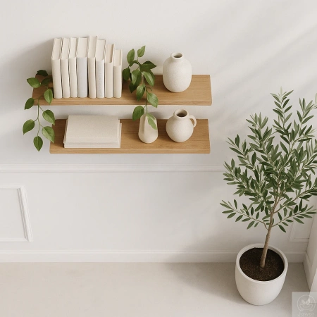 PÓŁKA dębowa na ścianę – prosta i klasyczna, lity dąb, 50–120 cm