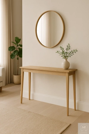 KONSOLA dębowa wąska 100 cm – na wymiar (głębokość do wyboru)