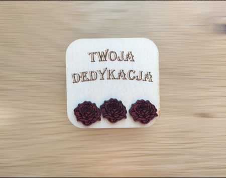 KOLCZYKI róże drewniane – kwiatowe i kobiece