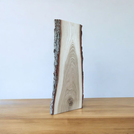 PODOBRAZIE dębowe – deska malarska z korą, nieregularny kształt, 63x15-24x2,7 cm