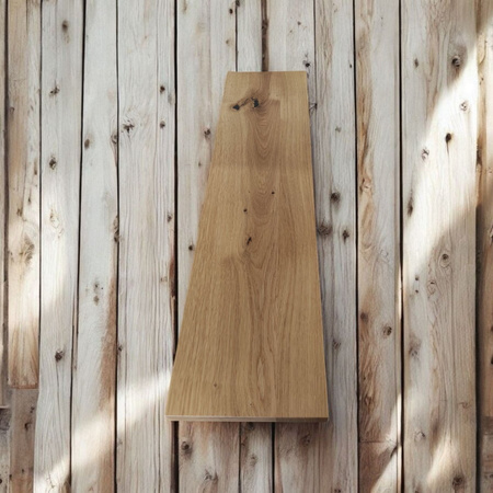 PÓŁKA dębowa na ścianę – prosta i klasyczna, lity dąb, 50–120 cm