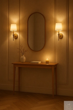 KONSOLA dębowa wąska 90 cm – do przedpokoju, minimalistyczna