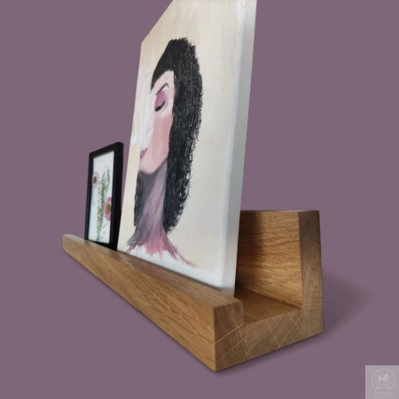 PÓŁKA dębowa na zdjęcia i obrazy 50–100 cm – listwa na ścianę, lity dąb