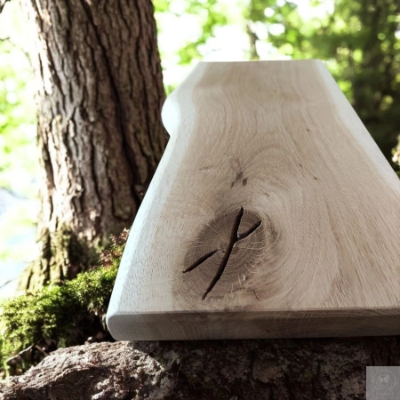 PÓŁKA dębowa na ścianę 40 cm – z naturalną krawędzią, lity dąb