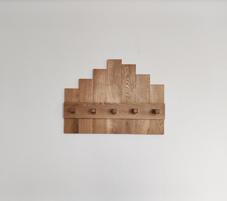 WIESZAK ścienny na ubrania dębowy – kołki z litego dębu – 60 cm