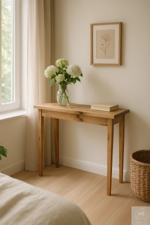 KONSOLA dębowa rustykalna 85 cm – lity dąb, loft