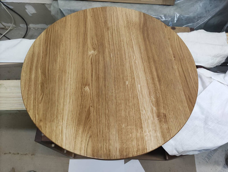 KOMPLET stolików kawowych dębowych okrągłych – nowoczesny zestaw 2w1 na metalowym stelażu