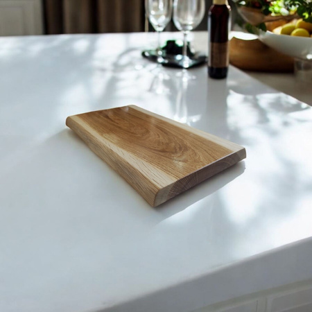 Deska do krojenia dębowa z jednego kawałka drewna 40 x 20-21 cm