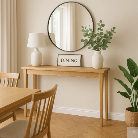 KONSOLA dębowa wąska 100 cm – na wymiar (głębokość do wyboru)