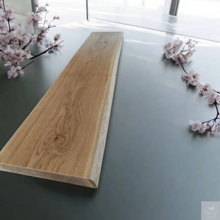 Półka dębowa na ścianę 100 cm – naturalna krawędź, lite drewno