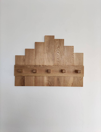 Wieszak ścienny dębowy Rustykalny 3