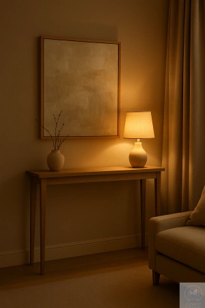 KONSOLA dębowa wąska 100 cm – na wymiar (głębokość do wyboru)