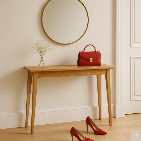 KONSOLA dębowa wąska 90 cm – do przedpokoju, minimalistyczna