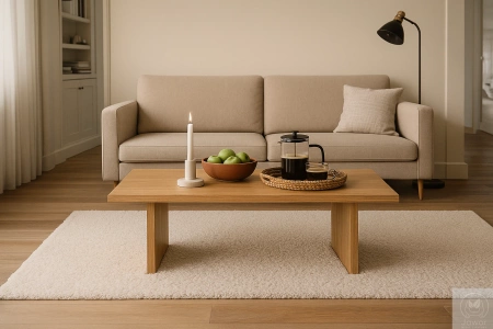 STOLIK kawowy dębowy do salonu – lity dąb, nowoczesny 90×50 cm