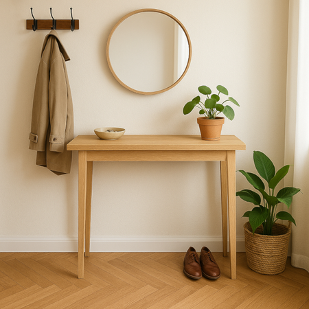 KONSOLA dębowa 80 cm – do przedpokoju, klasyczna