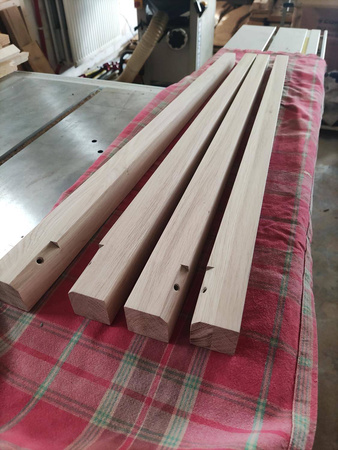 KONSOLA dębowa z żywicą – fale oceanu, 80 cm