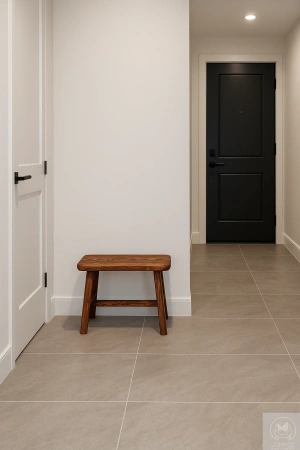 STOLIK kawowy sosnowy postarzany – rustykalna ławeczka z litego drewna 48×28 cm