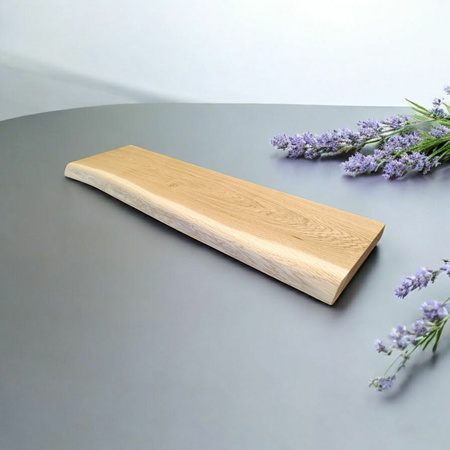 Półka dębowa na ścianę 100 cm – naturalna krawędź, lite drewno