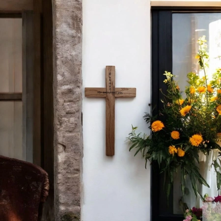 KRZYŻ dębowy 30 cm – klasyczny lub z grawerem