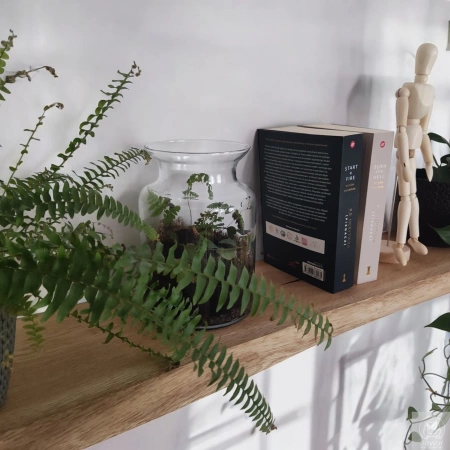 Półka dębowa na ścianę 100 cm – naturalna krawędź, lite drewno