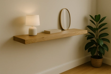 PÓŁKA dębowa 4 cm na ścianę (40–100 cm) – lity dąb