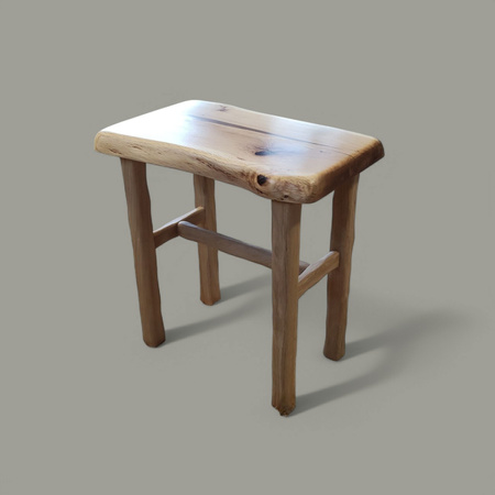 Taboret dębowy z żywicą – ręcznie robiony z litego drewna