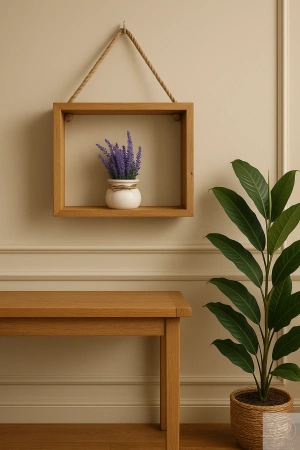 PÓŁKA dębowa na linie jutowej – lity dąb, styl boho, różne rozmiary