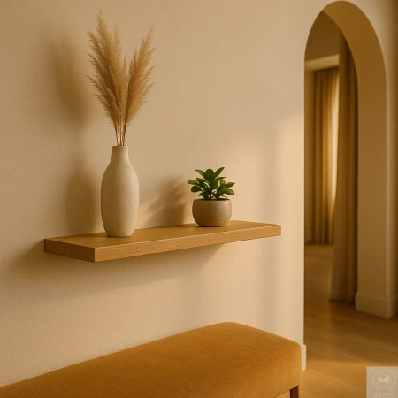 PÓŁKA dębowa na ścianę – prosta i klasyczna, lity dąb, 50–120 cm