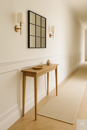 KONSOLA dębowa wąska 100 cm – na wymiar (głębokość do wyboru)