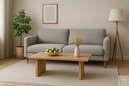 STOLIK kawowy dębowy do salonu – lity dąb, nowoczesny 90×50 cm