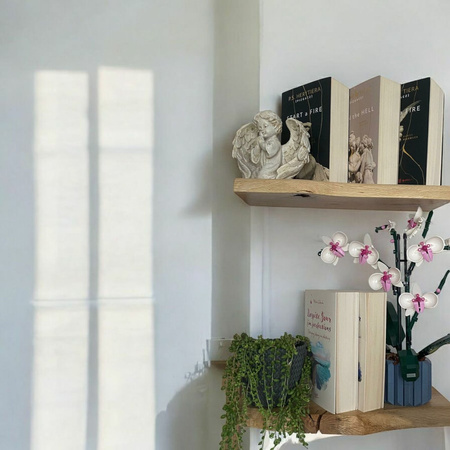 Półka dębowa wisząca 40 cm – z naturalną krawędzią, lite drewno