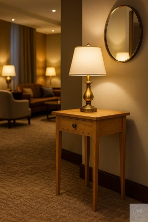 KONSOLA dębowa z szufladą 50 cm – mała, wąska