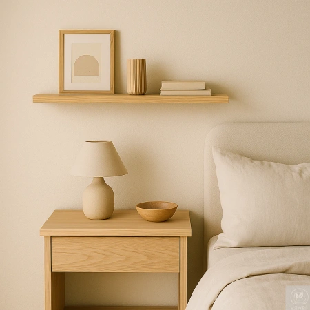 PÓŁKA sosnowa na ścianę – krawędź prosta – olejowana (jasna) 50–100 cm