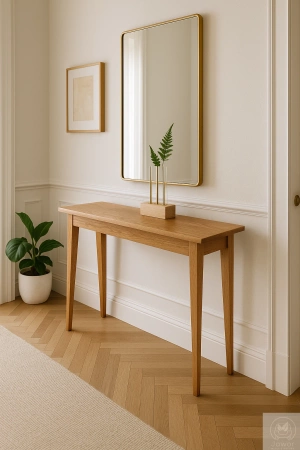 KONSOLA dębowa wąska 90 cm – do przedpokoju, minimalistyczna