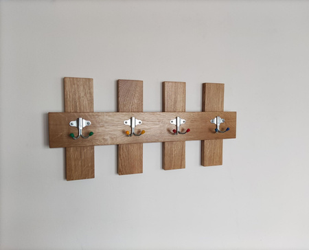 Wieszak ścienny dębowy Retro