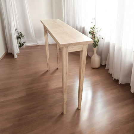 KONSOLA dębowa wąska 90 cm – do przedpokoju, minimalistyczna