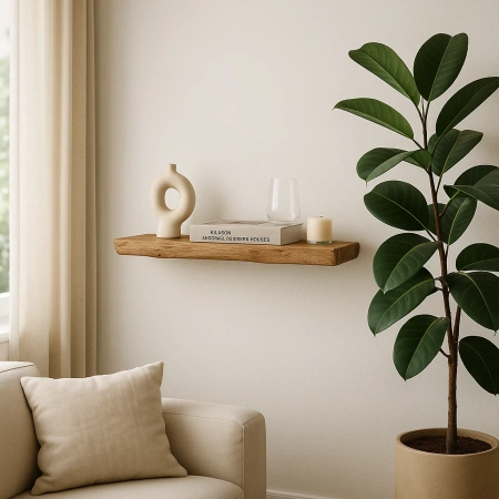 Półka dębowa na ścianę 100 cm – grubość 4 cm, lite drewno