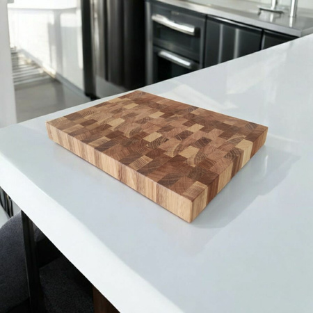 Deska do krojenia dębowa profesjonalna 30 × 40 × 4 cm – gruba i trwała