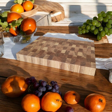 Deska do krojenia dębowa profesjonalna 30 × 40 × 4 cm – gruba i trwała