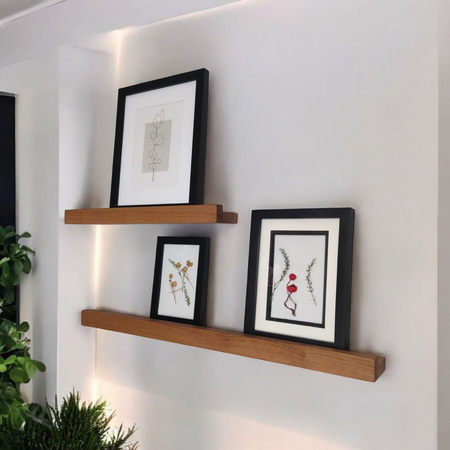 Półki dębowe na zdjęcia i obrazy 40 i 60 cm - komplet
