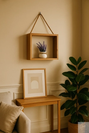 PÓŁKA dębowa na linie jutowej – lity dąb, styl boho, różne rozmiary