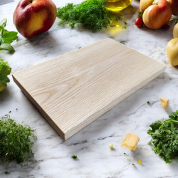 Deska do krojenia jesionowa z jednego kawałka 37 × 24 × 2,5 cm – lity jesion, prostokątna