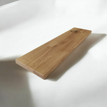 PÓŁKA dębowa na ścianę – prosta i klasyczna, lity dąb, 50–120 cm