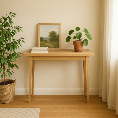 KONSOLA dębowa 80 cm – do przedpokoju, klasyczna