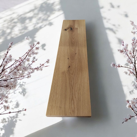 PÓŁKA dębowa na ścianę – prosta i klasyczna, lity dąb, 50–120 cm
