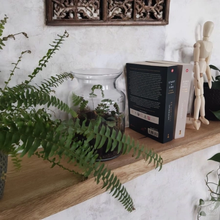 Półka dębowa na ścianę 100 cm – naturalna krawędź, lite drewno